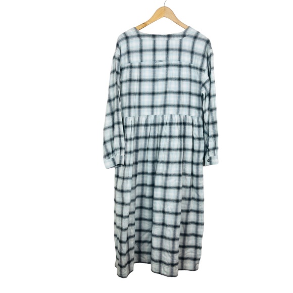 MADEWELL Plaid Flannel Button Front Midi Dress Size 12 NWT Cozy $128 LARGE - Picture 8 of 12